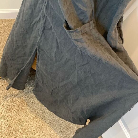 CP Shades Linen Maxi Dress Gray Sleeveless Pockets Minimalist Lagenlook MEDIUM - Picture 5 of 11